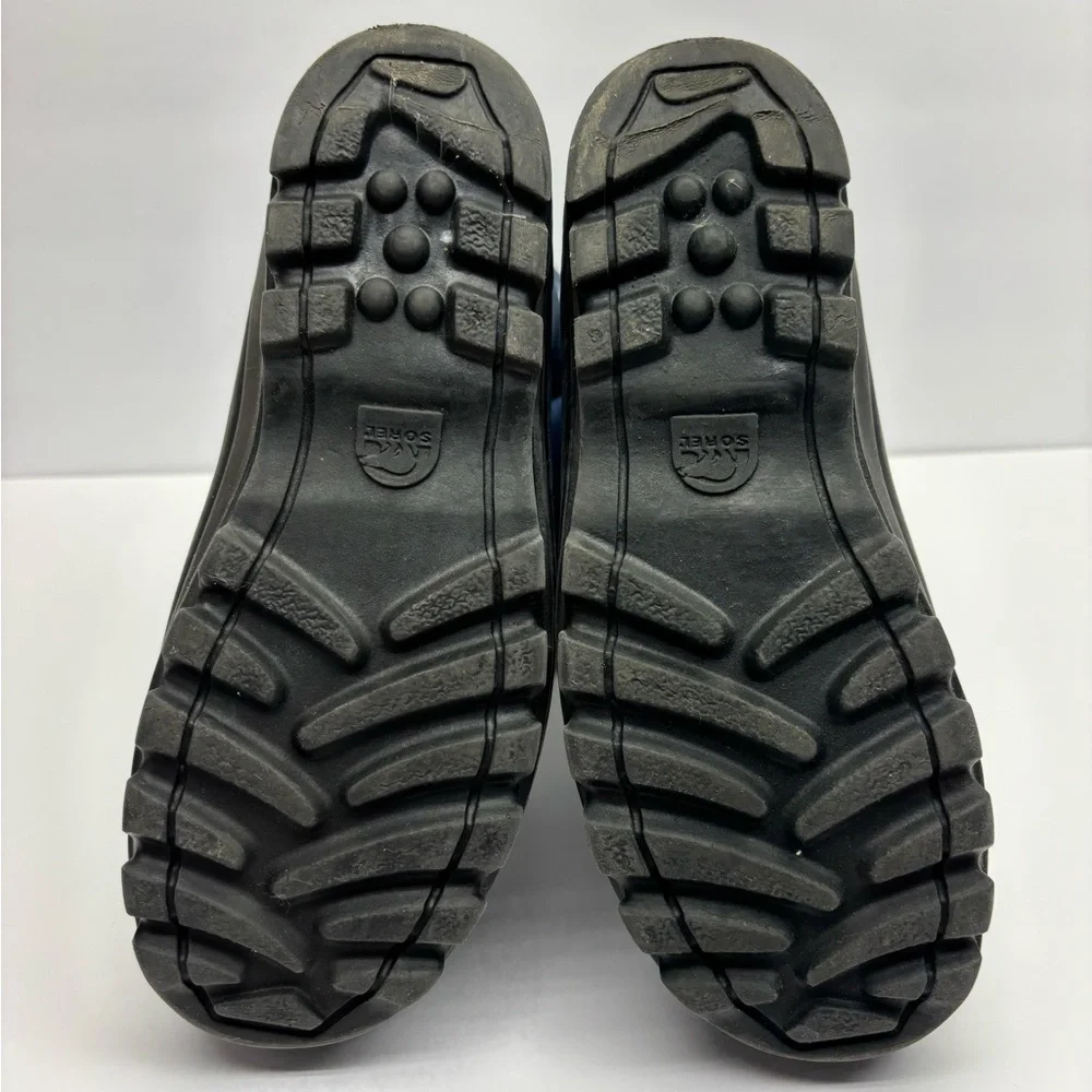 Sorel Blue and Black Kids' Winter Boots with Adjustable Strap, SZ 4
